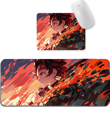 Aniithing Anime Printed Large Gaming XXL Extended Mouse Pad, Nonslip Base, Desk Mat Non Slip Base Mousepad(Orange)