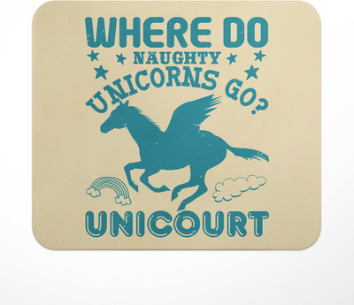 LASTWAVE Where Do Naughty Unicorns Go Unicourt, Unicorn Graphic Printed Mousepad Non Slip Base Mousepad(Multicolor)