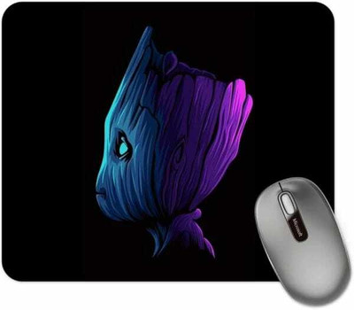 OMORTEX Groot Glowing in Black Background Gaming With Non Slip Base Non Slip Base Mousepad(Black)