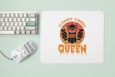 Rushaan Candy Corn Queen - Howl -Haunted House -Halloween Theme Mousepads Non Slip Base Mousepad(White)