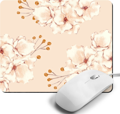 Printile PRINTED MOUSE PAD 0.88 Non Slip Base Mousepad(Off White)