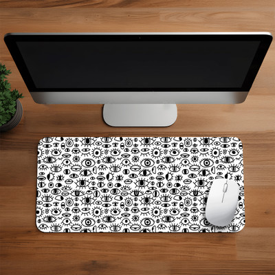 ZORI Eye Doodle Art Printed Mouse Pad for Gaming Computer, Laptop (11*23inch) Non Slip Base Mousepad(Eye Doodle Art Big)