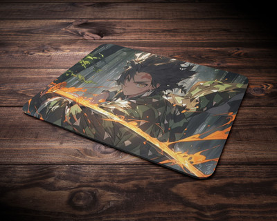 Authentic Tanjiro Anime Mouse Pad,Smooth Mouse Control for Laptop & computer (9x7inch) Mousepad(Blue)