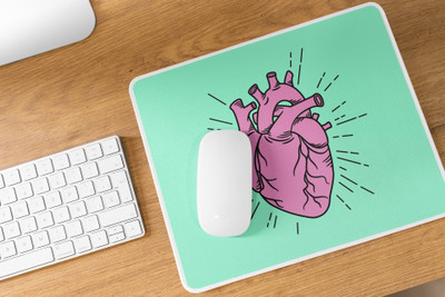 Epic Merch Heart Non Slip Base Mousepad(Multicolor)