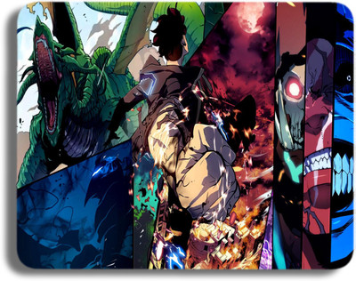 Inkaura Solo Leveling Printed Mouse Pad For Gaming - Desktop Best Anime Design 9x7 Inch Mousepad(Green)