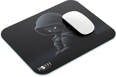 rssh creation Black Color Cartoon Gaming, Anti - Slip Base, High Durability Mouse Pad Non Slip Base Mousepad(Black)