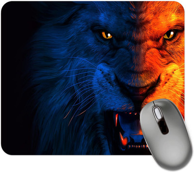 dk printing Angry Lion Printed Mouse Pad Mousepad(Black)