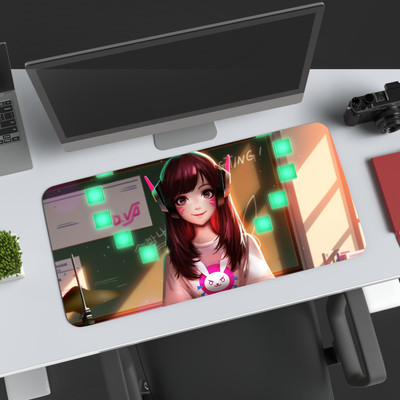 TheCommonCart Video Game Desk Mat Large (60cm x 28cm x 3mm) Extended Mouse Pad, Desk Mat Non Slip Base Mousepad(D.Va)