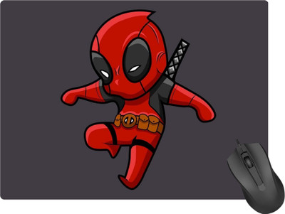 SuperiorFH Gaming Mouse Pad – (9 inch x 7 inch) Deadpool Anti-Slip Printed For Computer Non Slip Base Mousepad(Red & DarkGrey)