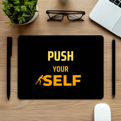 Exclusive Treasure Positive Quotes Mouse Pad, Smooth Finish, Non-Slip Base for Your Desk Non Slip Base Mousepad(Black, Yellow)