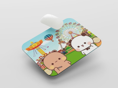 UNIARAWALAS Non-Slip Brain ,DUDU BUBU Cartoon MPM-169 Non Slip Base Mousepad(Black)