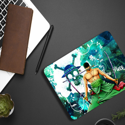 Inkaura Anime Printed Mouse Pad (9inch x 7inch) - One Piece Rorona Zoro Ideal For Gaming Non Slip Base Mousepad(Multicolor)