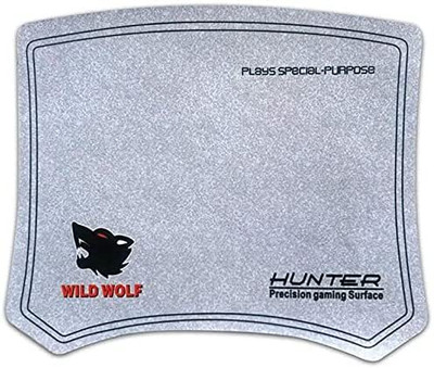 RTECHNO Wild wolf Precision Gaming Surface Soft Game Mousepad Special Purpose for Gaming Non Slip Base Mousepad(Light Grey & White Combination)