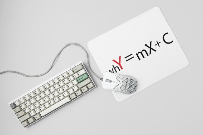 Tulip Art whY=mX+C - formula themed printed mousepads for mathematics lovers(20cm x 18cm) Mousepad(White)