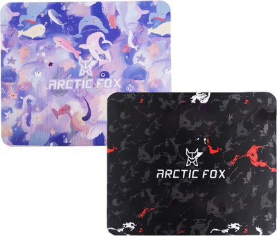 ARCTIC FOX Non-Slip Rubber Base Mouse Pad for Desktop and Laptop Mousepad (Blotch & Trawi) Mousepad(Multicolor, Black)