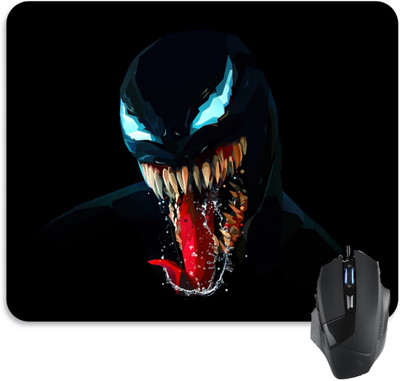 JOJO TRADERS venom design mouse pad for gamming Non Slip Base Mousepad(Black)