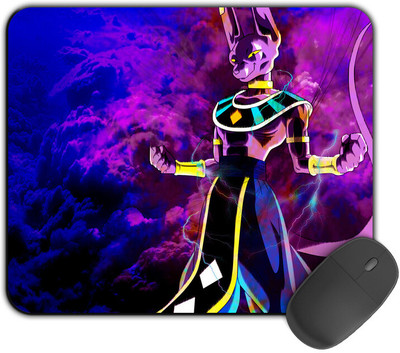 Kirmada Printed Designer Mouse Pad God Of Destruction Beerus Dragon Ball Z Non Slip Base Mousepad(Multicolor)