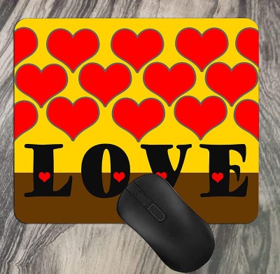 CREATIVE DONS Love Heart Computer Laptop Accessories Non-Slip Mouse Pad\Mouse Mat Mousepad(Yellow)