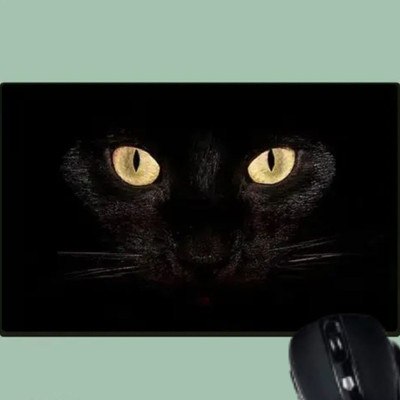 RiwariaHub Black Panther Eyes printed mouse pad Non Slip Base Mousepad(Black)