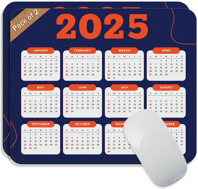 FirseBUY 2025 Calendar Mouse Pad - 2 Pcs Universal Desktop and Laptop Computer Non-Slip Non Slip Base Mousepad(Blue)