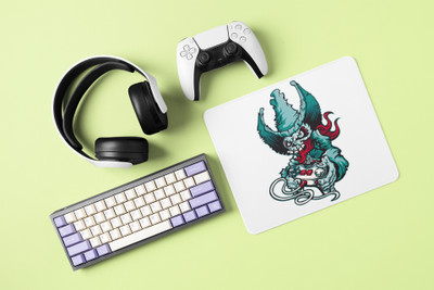 Rushaan Green devil - Printed animated Mousepad for animation lovers Mousepad(White)