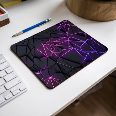Printile NEON GEOMETRIC GRID MOUSE PAD Non Slip Base Mousepad(Multicolor)