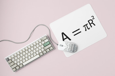 Rushaan A=pieR2 - formula themed printed mousepads for mathematics lovers(20cm x 18cm) Non Slip Base Mousepad(White)