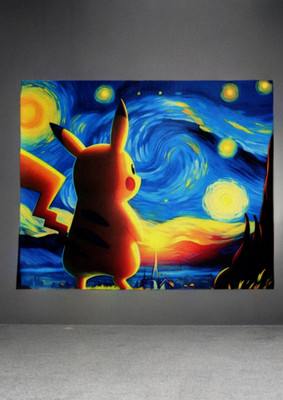 TheSlidingMouse Vincent Van Gogh Pikachu Mousepad For Laptop Gaming and Notebook Non Slip Base Mousepad(Blue, Yellow, Green)