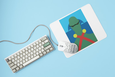 Rushaan Man hunter - Printed animated Mousepad for animation lovers Non Slip Base Mousepad(White)