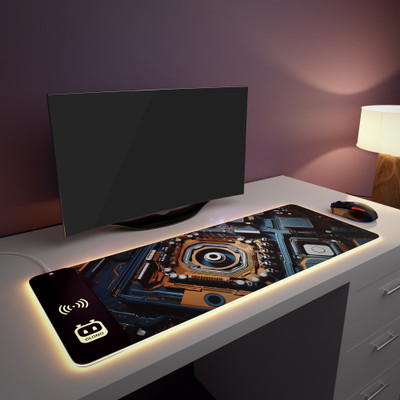 JCBL Accessories 2-IN-1 RGB Mouse Pad with 15W Wireless Charger, Keyboard & Gaming Mousepad(The Techie)