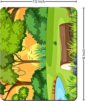 Printile MOUSE PAD 0.105 Non Slip Base Mousepad(Green,,yellow)
