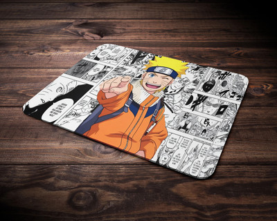 Authentic Narutos Anime Mouse Pad,Smooth Mouse Control for Laptop & computer (9x7inch) Non Slip Base Mousepad(White, Orange)