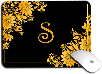 whats your kick S Name Series Alphabet Inspired Anti Slip Rubber Base Printed Mouse Pad- D19 Non Slip Base Mousepad(Multicolor)