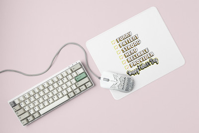 HopOffer Happy fathers day- Printed Mousepad (20cm x 18cm) Non Slip Base Mousepad(White)