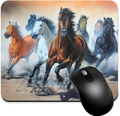 FirseBUY Gaming Mouse Pad Custom, Multi Color Running Horse Printed Mousepad(Multicolor)