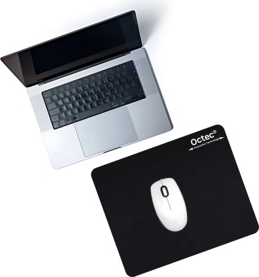 Octec Micro-Weave Mouse Pad NonSlip WaterResistant 21cm x 25cm x 0.2cm for Home/Office Mousepad(Black)