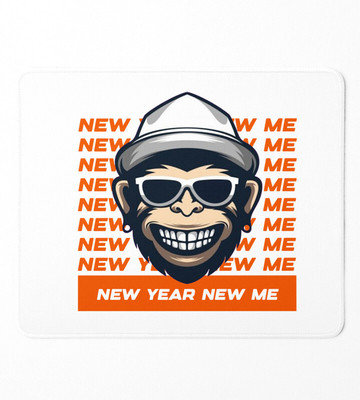HopOffer Moneky's New Year, New Year Printed Mousepad Non Slip Base Mousepad(White)