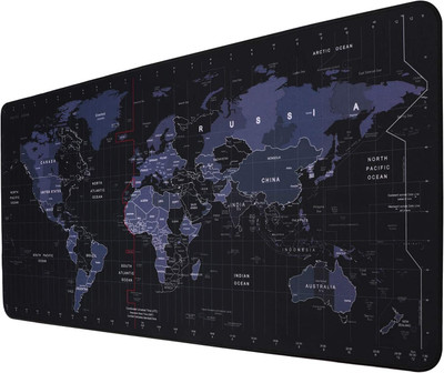 ZWEELAY Foldable Non Slip Water Resistant Rubber Base, World Map mat Mousepad(Black)