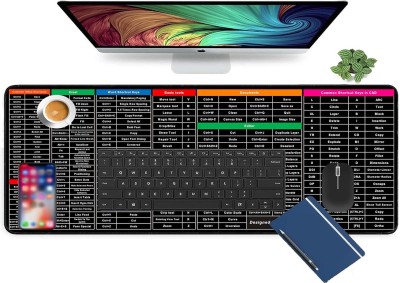 Aashal Shortcuts Key Patterns Anti-Slip Keyboard Pad Keyboard N Mouse Keyboard Skin(Black)