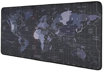 Warhammer Large Extended Mouse Pad, Gaming Desk Keyboard Pad Mat (90 x 40 cm, World Map) Non Slip Base Mousepad(Black)