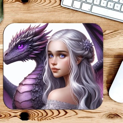 Gfylo Mother of The Dragon Printed Mouse pad Smooth Surface and anti-Slip Mousepad(Multicolor)
