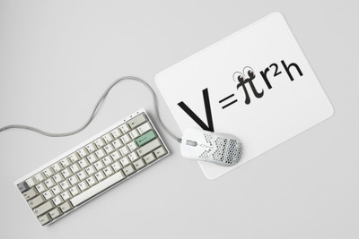 Rushaan V=PieR2h - formula themed printed mousepads for mathematics lovers(20cm x 18cm) Non Slip Base Mousepad(White)