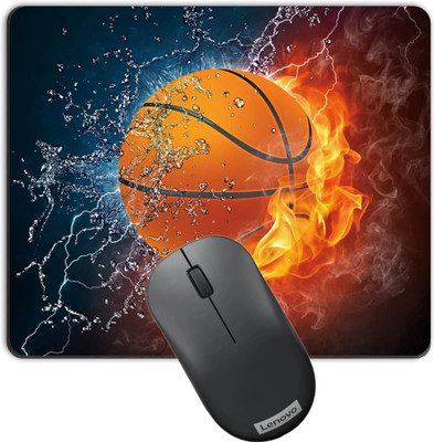 DrunkenMonkey MP-Fire Ball Non Slip Base Mousepad(Multicolor)