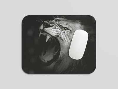 InkMingle Real Lion Design Gaming Mouse Pad Non-Slip Rubber Base MousePad for Laptop Mousepad(Multicolor)