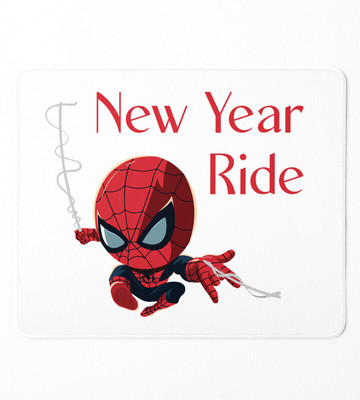 Rushaan New Year Ride, Printed Mousepad On New Year Theme Non Slip Base Mousepad(White)