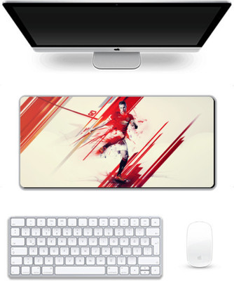 Nevercrox Solutions Ronaldo Red Streak Gaming Desk Mat Non Slip Base Mousepad(Multicolor)