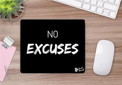 Pink Pearl Artistic MousePad Design is No Excuse Print Desk Mat for Creative Minds Design Mousepad(Black, White)
