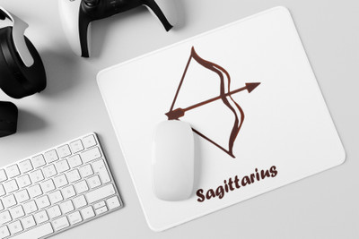 Rushaan Sagittarius (BG Brown) - Zodiac Sign Printed Mousepads For Astrology Lovers Non Slip Base Mousepad(White)