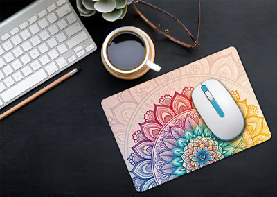 Raikamal Mouse Pad |Mandala Art | Non Slip Base Mousepad(Multicolor)