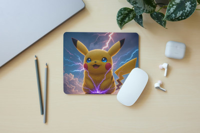 Zipcartz Pikachu Mouse Pad for Laptop & PC | Non Slip Base Mousepad(Yellow)